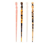 VALICLUD 4pcs Acetate Hair Chopsticks Set for Women - Minimalist Straight Hairpins Chinese Traditional Hair Sticks - Vintage Handmade Accessories for Bun Updos and Japanese Chignon Styling