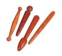 VALICLUD 4pcs Acupressure Massage Tool Set Traditional Wooden Trigger Point for Neck Foot and Reflexology Essential Meridian Therapy Sticks for Home Use and Relaxation