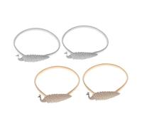 VALICLUD 4pcs Adjustable Peacocks Curtain Tiebacks Metal Spring Holdbacks Decorative Curtain Binding Straps for Living Bedroom Office Windows Gold and Silver