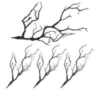 VALICLUD 4pcs Artificial Antler Branches Artificial Dried Tree Branches Black Polyethylene Material Never Wither Easy to Clean Home Table Decorations for Dining Table and Office