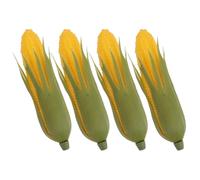 VALICLUD 4Pcs Artificial Corn Decor Set, Realistic Fake Corn Model Kitchen Ornament, Lifelike Vegetable Prop for Photography and Home Decoration
