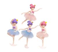 VALICLUD 4pcs Ballet Girl Figurines Cake Toppers Birthday Baking Decor Ballerina Ornaments for DIY Cake Decoration Party Supplies