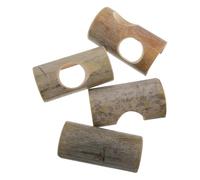 VALICLUD 4pcs Bamboo Hamster Hideout Set with C-shaped Single, Double, Half Holes and Tunnel - Small Animal Play for Dwarf Hamsters, Gerbils, Guinea Pigs Cage Accessories