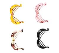 VALICLUD 4pcs Banana Clips for Thick and Fine Hair Elegant Ponytail Holder Durable Hairpin Versatile Banana Hair Clips for Curly and Straight Styles Black Deep Dots Light Dots Light Red