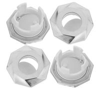VALICLUD 4Pcs Bathroom Sink Overflow Drain Covers, Silver Sink Basin Overflow Caps Replacement Trim Rings for Kitchen and Bathroom Basin Hole Inserts