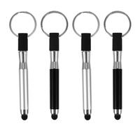 VALICLUD 4pcs Black Touchscreen Stylus Pens with Key Rings, Mini Capacitive Stylus Ballpoint Pens, Portable School Season Decor for Tablets and Smartphones, Not Easy to Lose