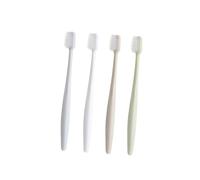 VALICLUD 4Pcs Bleeding Toothbrush Hair Design for Adults Ergonomic Natural Handle Gum Protection Grey and Blue Colors Random Color