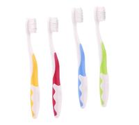 VALICLUD 4Pcs Bristle Toothbrushes with Anti-Slip Handles for Ages Soft Bristles Gentle Gums Training Brushes in Green Blue Yellow Red