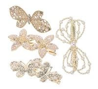 VALICLUD 4pcs Butterfly Flower Hairpin Metal Hair Clips Butterfly Hairclips for Women Girls Shiny Decor