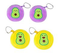 VALICLUD 4pcs Cartoon Earphone Bag Storage Pouch for Boy Girl Girls Teens Flannelette Bag Zipper Cute Avocado Design Travel Pouch for Earphones Cash Storage