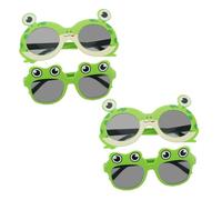 VALICLUD 4pcs Cartoon Frog Sunglasses with Gray Lenses Novelty Plastic Party Glasses for Adults Fun Summer Birthday Photo Booth Props Hawaiian Beach Favors