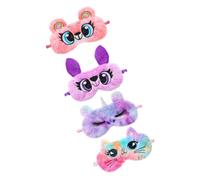 VALICLUD 4Pcs Cartoon Sleep Masks Plush Sleep Blindfolds for Adorable Eye Patches for Napping and Travel Soft Faux Eye Masks Featuring Owl Rainbow Cat Unicorn