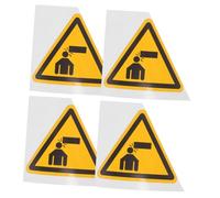 VALICLUD 4pcs Caution Watch Your Head Warning Signs Triangular Adhesive Safety Decals for Low Ceiling Industrial Equipment Workplace Prevention