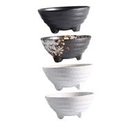 VALICLUD 4Pcs Ceramic Sushi Plates Smooth Surface Seasoning Sauce Dipping Plates for Home and Restaurant Japanese Style Kitchen Serving Dishes