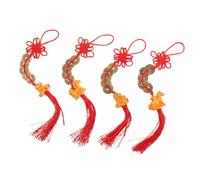 VALICLUD 4pcs Chinese Year Pendant with Five Emperor Coins and Horse Charms Feng Shui Lucky Ornaments for Prosperity Safety and Festive Home Car Decoration
