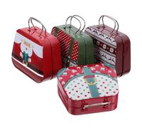VALICLUD 4pcs Christmas Tinplate Cookie Tins Versatile Holiday Storage Boxes for Treats Jewelry and Keepsakes Durable Containers for Festive Decor and Giving