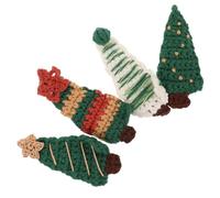VALICLUD 4pcs Christmas Tree Hair Clips Cute Knitted Holiday Barrettes for Girls and Women Festive Hairpins for Parties Cosplay and Seasonal Celebrations