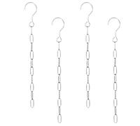 VALICLUD 4pcs Clothes Hanging Chain 10 Rings Stainless Steel Silver Wardrobe Clothes Hangers Space Saving for Bedroom Closet