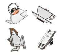VALICLUD 4pcs Coffee Tea Pot Enamel Pins Unique Lapel Brooches Badge Jewelry for Women Teens Boys Stylish Tea Culture Accessories Gift for Birthdays