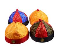 VALICLUD 4pcs Cosplay Qing Dynasty Elder Brother Hat Chinese Straw Hat Women Men Braid Craftsmanship Braided
