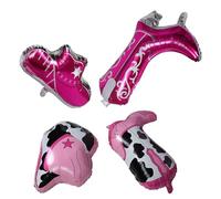 VALICLUD 4pcs Cowgirl Boot and Cowboy Hat Balloons for Birthday Parties with Easy Setup and Eyecatching Design Made of Aluminium Film Unique Western-themed Party Decorations