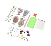 VALICLUD 4pcs Diamond Art Keychain Pendant Colorful Juice Series Rhinestone Keyring for Bags Creative Crafting Accessories for Boys and Girls and Adults