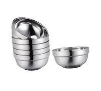 VALICLUD 4pcs Double Layer Stainless Steel Hot Insulated Bowls for Family Dinnerware Soup Rice Bowls Vacuum Design Safe for Home Camping