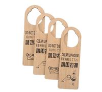 VALICLUD 4PCS Double-Sided Wooden Door Knob Sign with Clear Please Service and Do Not Disturb Messages Fit for Hotels Offices Homes Privacy Door Hanger for Status Management