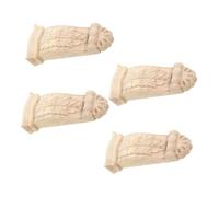 VALICLUD 4pcs European Style Solid Wood Carved Corbels Corner Decoration, 5x11x2.5cm Rustic Wooden Shelf Brackets for Home Décor, Unfinished Paintable Wall Pediment Accents