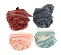 VALICLUD 4pcs Exfoliating Bath Balls Soft Loofah Shower Scrubber for Body Care Gentle Generator Cute Colors Grey Wine for Relaxing Bath