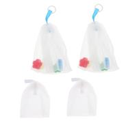 VALICLUD 4pcs Face Cleansing Soap Foaming Bags Portable Bubble Maker Nets with Hanging for Gentle Skin Care and Easy Drying Mini Sponge Flower Design