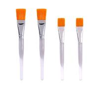 VALICLUD 4pcs Face Mask Brush Set for DIY and Skincare with Gentle Touch Fiber Bristles, Washable Silver Handle Facial Brushes for Applying Sleeping Masks and Beauty Products