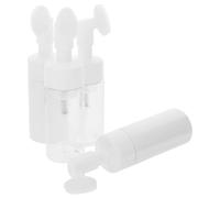 VALICLUD 4pcs Facial Cleansing Brush and Makeup Bottle Set with 100ml 120ml White and Bubble Dispenser Bottles for Manual Face Massage and Skincare Routine