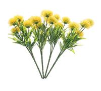 VALICLUD 4Pcs Faux Dandelion Artificial Flowers Plastic Elegant Dandelions Home Wedding Party Decoration Indoor Vase Adornments Lifelike Yellow Bloom Arrangement