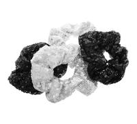 VALICLUD 4pcs Fish Scale Sequin Hair Scrunchies Silver Sparkle Elastic Hair Bands for Women Stylish Soft Stretchy for Christmas Year Party Accessories