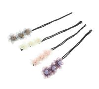 VALICLUD 4pcs Flower Bun Maker Lazy Hair Curler Hair Donut Buns Set for Women Accessories Multi-color Floral Design