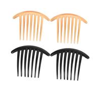 VALICLUD 4pcs French Side Combs for Women Crescent Shaped Long Tooth Wide Tooth Hair Styling Insert Combs for Secure Bun Fixing Material Suitable for Straight and Curly Hair