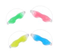 VALICLUD 4pcs Gel Eye Mask Cold and Warm Compress for Eye Fatigue Relief Soft Cooling Ice Gel Masks in Blue Green Red Yellow Contoured Fit for Meditation Yoga Relaxation