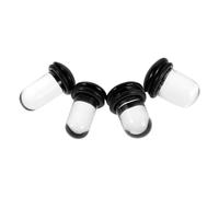 VALICLUD 4pcs Glass Piercing for Cartilage and Pierced Ears, Black Mushroom Shape with Gradual Taper and Anti-fall Design, Suitable for Active Lifestyles and Special Occasions, Unisex Body