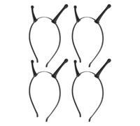 VALICLUD 4pcs Glow the Dark Antenna Headband for Halloween Party and Cosplay, Comfortable Fit Plastic Mars Headband with Glowing Effect, Black Glow Party Headwear for Adults