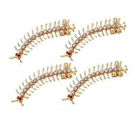 VALICLUD 4pcs Gold Centipede Clip-on Earrings for Women Trendy Animal Ear Climbers Punk Rock Style Jewelry for Night Out