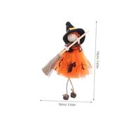 VALICLUD 4pcs Halloween Hanging Witch Ornaments Lightweight Broom Girl Angel Dolls with Hanging Loops for Haunted House Party Decoration in Purple Black