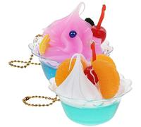 VALICLUD 4pcs Ice Cream Keychain for Girls Keychain Chain Kawaii Charms Backpack Pendants Accessories