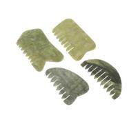 VALICLUD 4pcs Jade Scraping Comb Multi-function Massage Tool Gua Sha Brush for Scalp Facial Body Massage Ergonomic Design for Relaxation