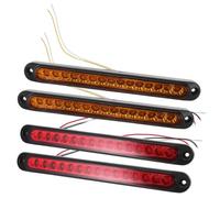 VALICLUD 4pcs LED Trailer Tail Brake Light Bar for Pickup Trucks and Heavy Duty Vehicles, Multifunctional Design with Red and Yellow Plastic Housing, Universal Fit Waterproof Lights