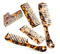 VALICLUD 4Pcs Leopard Print Wide Tooth Acetic Acid Hair Comb for Effortless of Thick Curly Wavy Hair Travel Friendly Design Smooth Sturdy Material