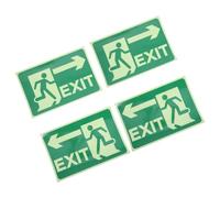 VALICLUD 4pcs Luminous Safety Mark Glow Dark Self-adhesive Emergency Exit Sticker Sign for Home Business Evacuation