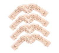 VALICLUD 4pcs Luxury French Style Wood Appliques Carved Corner Onlay Decorative Accents for Tv Background Walls Ceilings Cabinet Doors Intricate Wood Carving Decals for Home Decor and