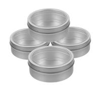 VALICLUD 4pcs Magnetic Spice Jars with Clear Lids Tinplate Storage Containers for Kitchen and Pantry Organization Space Saving Round Design Easy Magnetic Attachment for Fridge and Cabinet