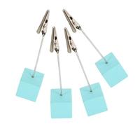 VALICLUD 4pcs Memo Holder Stand Cube Base with Wood and Stainless Steel, Sturdy Resistance to Breaking Or Cracking, for Holding Memo Cards and Placecards, for School and Office Desk